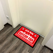 Fußmatte für Fußballfans mit Skyline | 60x40cm | Ich bin Bayern Fan - Betreten an Spieltagen auf eigene Gefahr! | Zeige deine Stadtliebe und Fußballbegeisterung! | für innen und außen