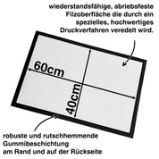 Fußmatte für Fußball Fans - Hier wohnt ein Greuther Fan - Betreten an Spieltagen auf eigene Gefahr! - für innen und außen | 60x40cm