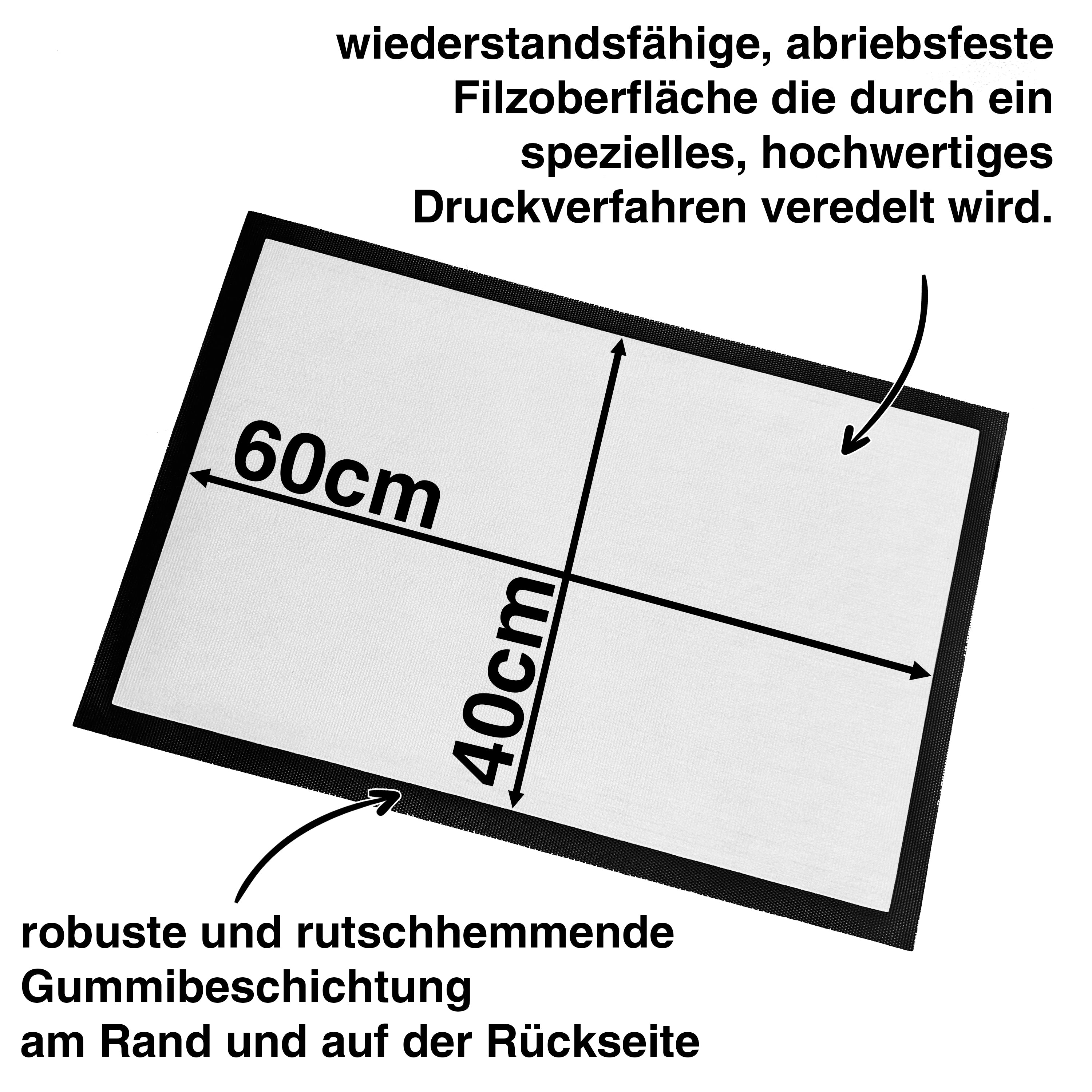 Fußmatte für Fußball Fans - Hier wohnt ein Greuther Fan - Betreten an Spieltagen auf eigene Gefahr! - für innen und außen | 60x40cm