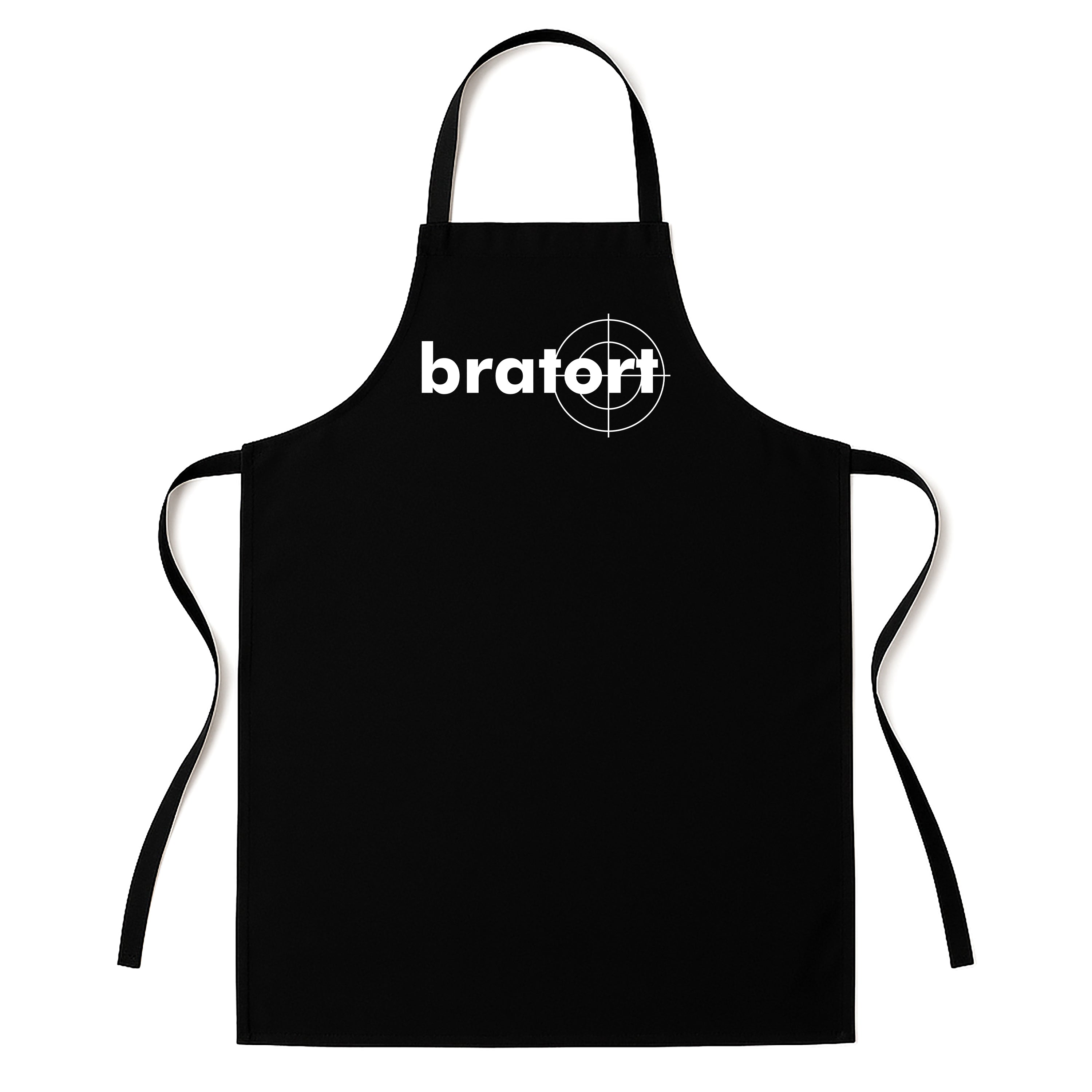 Grillschürze für Männer – Lustiger Spruch: Bratort – Hochwertige Kochschürze BBQ Master Schürze Schwarz