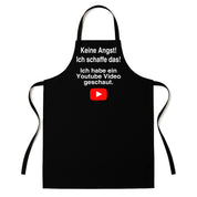 Grillschürze für Männer – Lustiger Spruch: Keine Angst ich schaffe das. Ich habe ein Youtube Video geschaut. – Hochwertige Kochschürze BBQ Master Schürze Schwarz