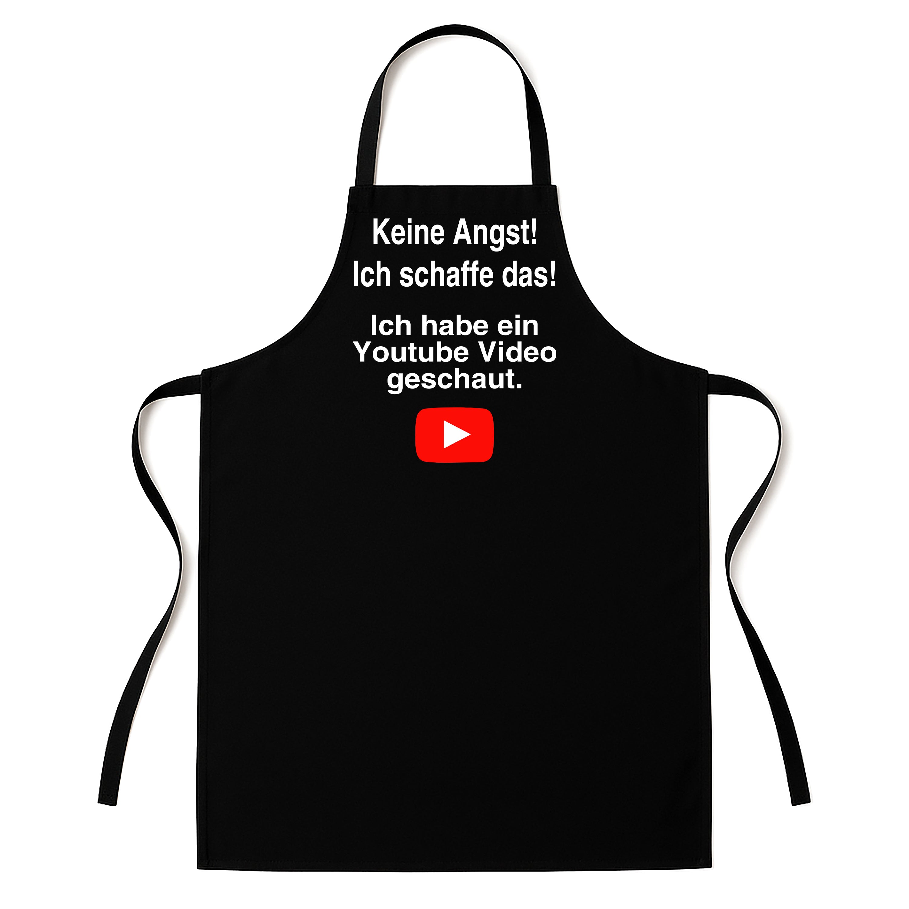 Grillschürze für Männer – Lustiger Spruch: Keine Angst ich schaffe das. Ich habe ein Youtube Video geschaut. – Hochwertige Kochschürze BBQ Master Schürze Schwarz