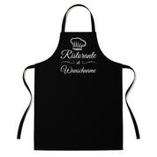 Personalisierte Grillschürze für Männer – Lustiger Spruch: Ristorante di Wunschname – Hochwertige Kochschürze BBQ Master Schürze Schwarz