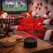 Bayern Fan Fußball LED Nachtlicht – 3D Skyline Design „Ansprechen auf eigene Gefahr“ – RGB Farbwechsel mit Fernbedienung & Touch – Stimmungslicht für die Man Cave – 19x23cm