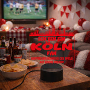 Köln Fan Fußball LED Nachtlicht – 3D Skyline Design „Ansprechen auf eigene Gefahr“ – RGB Farbwechsel mit Fernbedienung & Touch – Stimmungslicht für die Man Cave – 19x23cm