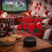Essen Fan Fußball LED Nachtlicht – 3D Skyline Design „Ansprechen auf eigene Gefahr“ – RGB Farbwechsel mit Fernbedienung & Touch – Stimmungslicht für die Man Cave – 19x23cm