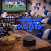 Duisburg Fan Fußball LED Nachtlicht – 3D Skyline Design „Ansprechen auf eigene Gefahr“ – RGB Farbwechsel mit Fernbedienung & Touch – Stimmungslicht für die Man Cave – 19x23cm