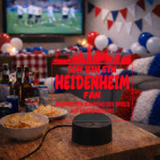 Heidenheim Fan Fußball LED Nachtlicht – 3D Skyline Design „Ansprechen auf eigene Gefahr“ – RGB Farbwechsel mit Fernbedienung & Touch – Stimmungslicht für die Man Cave – 19x23cm