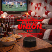 Union Fan Fußball LED Nachtlicht – 3D Skyline Design „Ansprechen auf eigene Gefahr“ – RGB Farbwechsel mit Fernbedienung & Touch – Stimmungslicht für die Man Cave – 19x23cm