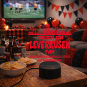 Leverkusen Fan Fußball LED Nachtlicht – 3D Skyline Design „Ansprechen auf eigene Gefahr“ – RGB Farbwechsel mit Fernbedienung & Touch – Stimmungslicht für die Man Cave – 19x23cm