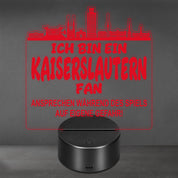Kaiserslautern Fan Fußball LED Nachtlicht – 3D Skyline Design „Ansprechen auf eigene Gefahr“ – RGB Farbwechsel mit Fernbedienung & Touch – Stimmungslicht für die Man Cave – 19x23cm