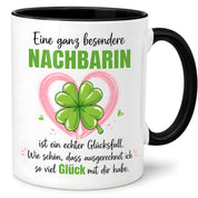 Herzbotschaft Tasse mit Farbwahl - Nachbarin Geschenk – Eine ganz besondere Nachbarin