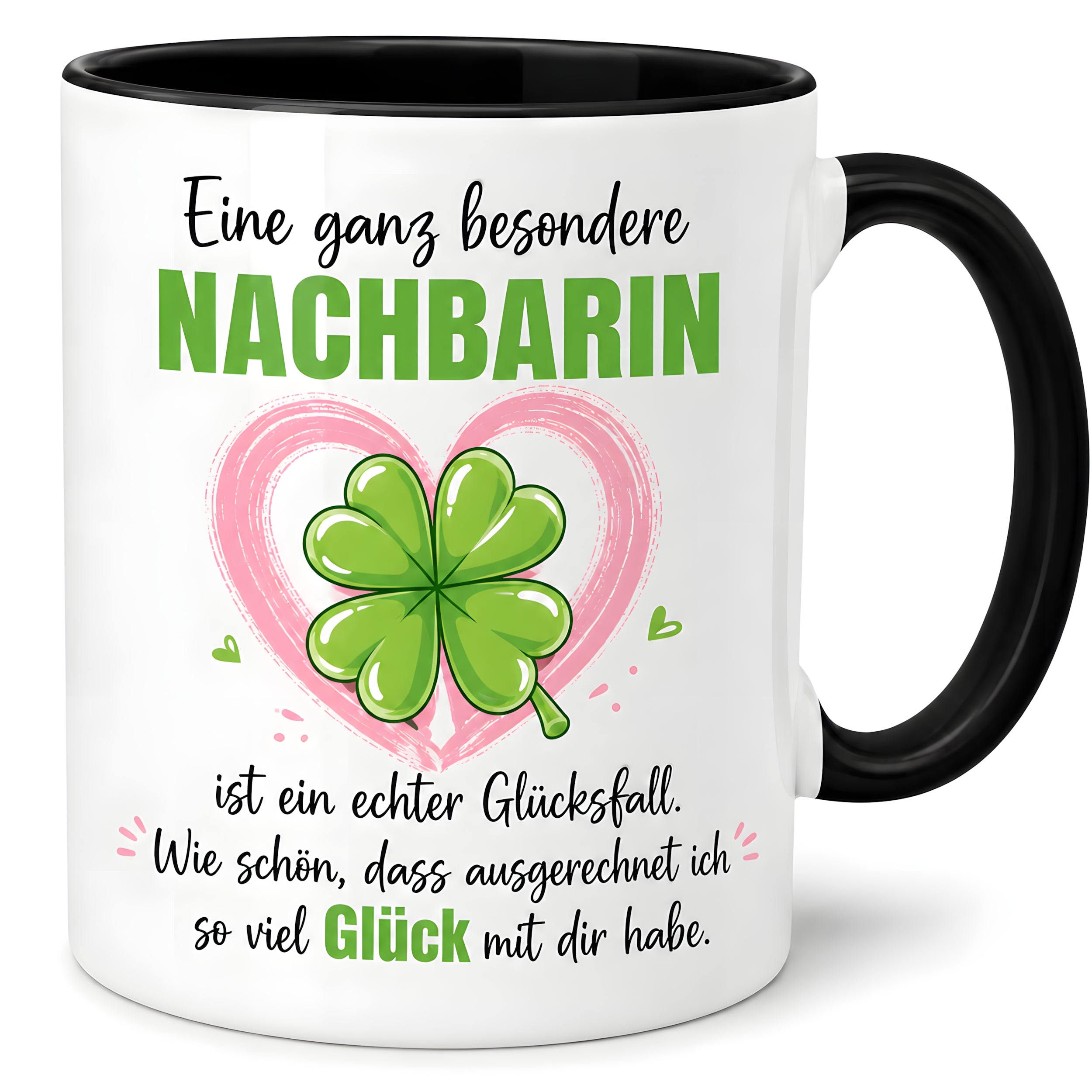 Herzbotschaft Tasse mit Farbwahl - Nachbarin Geschenk – Eine ganz besondere Nachbarin