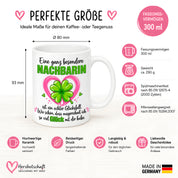 Herzbotschaft Tasse mit Farbwahl - Nachbarin Geschenk – Eine ganz besondere Nachbarin