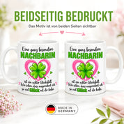 Herzbotschaft Tasse mit Farbwahl - Nachbarin Geschenk – Eine ganz besondere Nachbarin