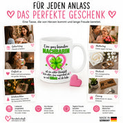 Herzbotschaft Tasse mit Farbwahl - Nachbarin Geschenk – Eine ganz besondere Nachbarin