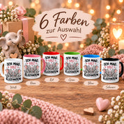 Herzbotschaft Elefanten Tasse mit Farbwahl - Ich mag halt Elefanten - 300 ml