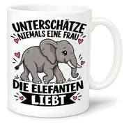 Herzbotschaft Elefanten Tasse mit Farbwahl Frau Geschenk Elefantenliebhaberin 300 ml