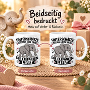 Herzbotschaft Elefanten Tasse mit Farbwahl Frau Geschenk Elefantenliebhaberin 300 ml