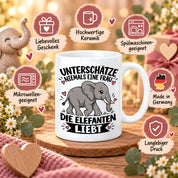 Herzbotschaft Elefanten Tasse mit Farbwahl Frau Geschenk Elefantenliebhaberin 300 ml
