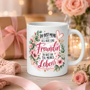 Herzbotschaft Tasse mit Farbwahl - Freundin Teil meines Lebens