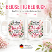 Herzbotschaft Tasse mit Farbwahl - Freundin Teil meines Lebens