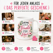 Herzbotschaft Tasse mit Farbwahl - Freundin Teil meines Lebens