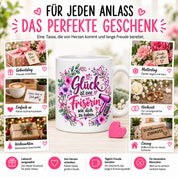 Herzbotschaft Tasse mit Farbwahl - Frisörin – Glück ist eine Frisörin wie dich zu haben