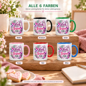 Herzbotschaft Tasse mit Farbwahl - Frisörin – Glück ist eine Frisörin wie dich zu haben