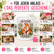 Herzbotschaft Tasse mit Farbwahl - Füchse – Ich mag halt Füchse