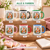 Herzbotschaft Tasse mit Farbwahl - Füchse – Ich mag halt Füchse