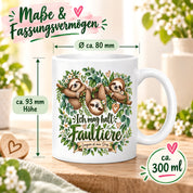 Herzbotschaft Tasse mit Farbwahl - Faultier – Ich mag halt Faultiere