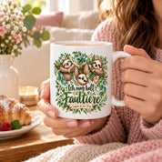 Herzbotschaft Tasse mit Farbwahl - Faultier – Ich mag halt Faultiere
