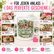 Herzbotschaft Tasse mit Farbwahl - Faultier – Ich mag halt Faultiere