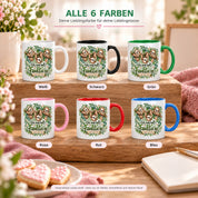 Herzbotschaft Tasse mit Farbwahl - Faultier – Ich mag halt Faultiere