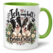 Herzbotschaft Tasse mit Farbwahl - Border Collie – Ich mag halt Border Collies