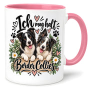 Herzbotschaft Tasse mit Farbwahl - Border Collie – Ich mag halt Border Collies