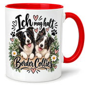Herzbotschaft Tasse mit Farbwahl - Border Collie – Ich mag halt Border Collies