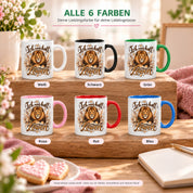 Herzbotschaft Tasse mit Farbwahl - Löwe – Ich mag halt Löwen