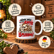 Herzbotschaft Tasse mit Farbwahl - Hände weg von meinem Kaffee 5 Pflegegrade