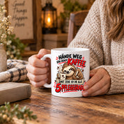 Herzbotschaft Tasse mit Farbwahl - Hände weg von meinem Kaffee 5 Pflegegrade
