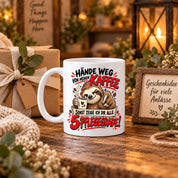 Herzbotschaft Tasse mit Farbwahl - Hände weg von meinem Kaffee 5 Pflegegrade