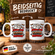 Herzbotschaft Tasse mit Farbwahl - Hände weg von meinem Kaffee Krücken 330 ml