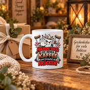 Herzbotschaft Tasse mit Farbwahl - Hände weg von meinem Kaffee Krücken 330 ml