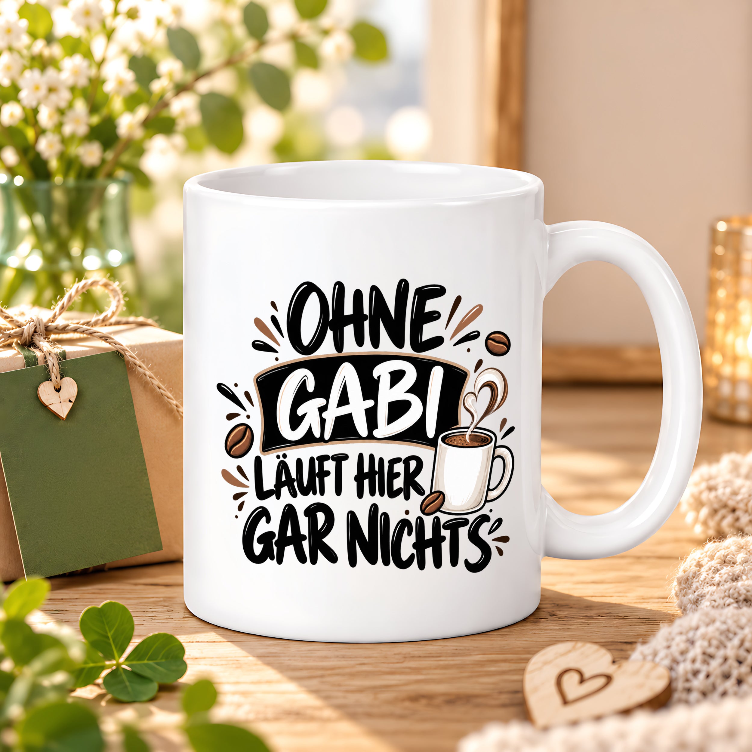Herzbotschaft Gabi Tasse Ohne Gabi läuft hier gar nichts 330 ml