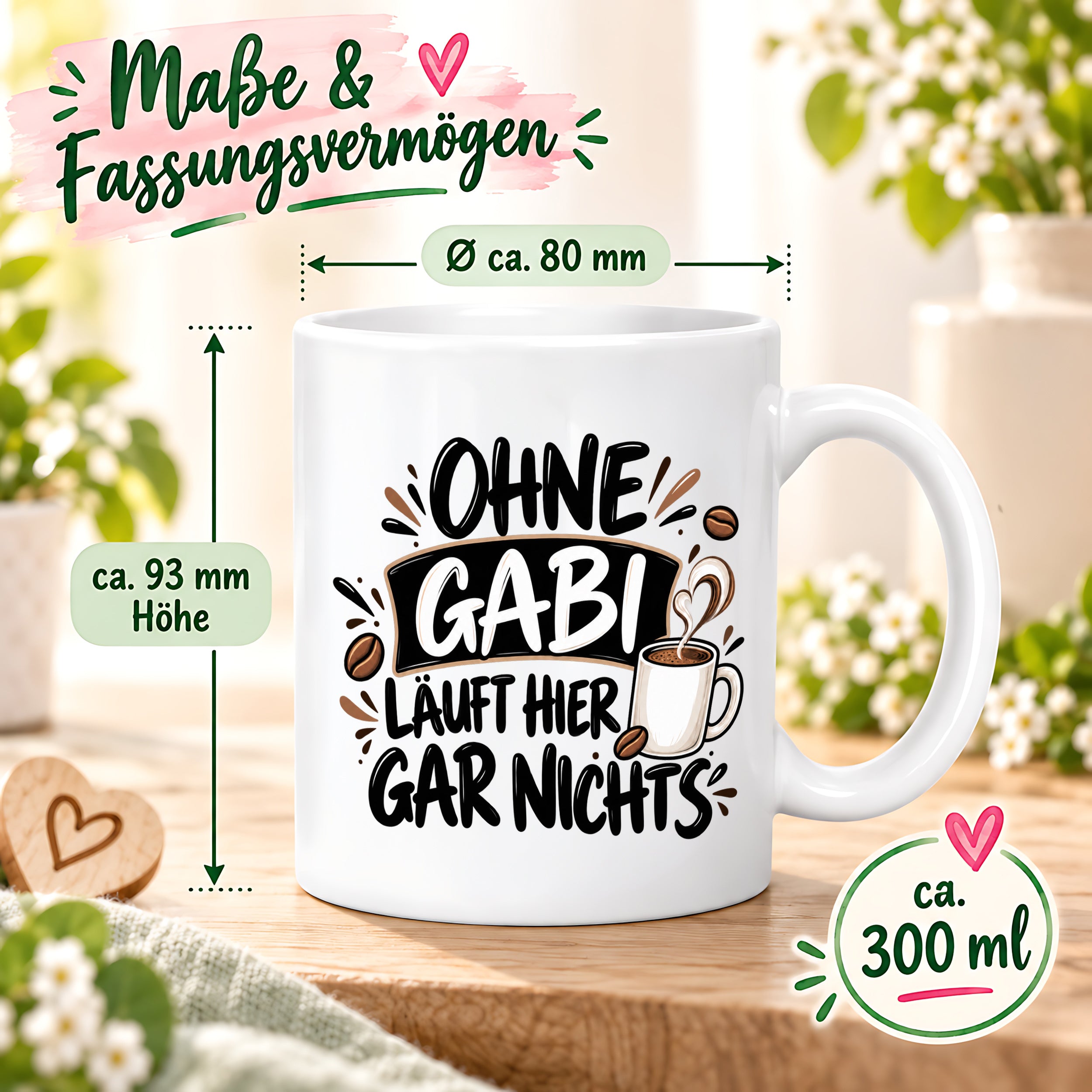 Herzbotschaft Gabi Tasse Ohne Gabi läuft hier gar nichts 330 ml