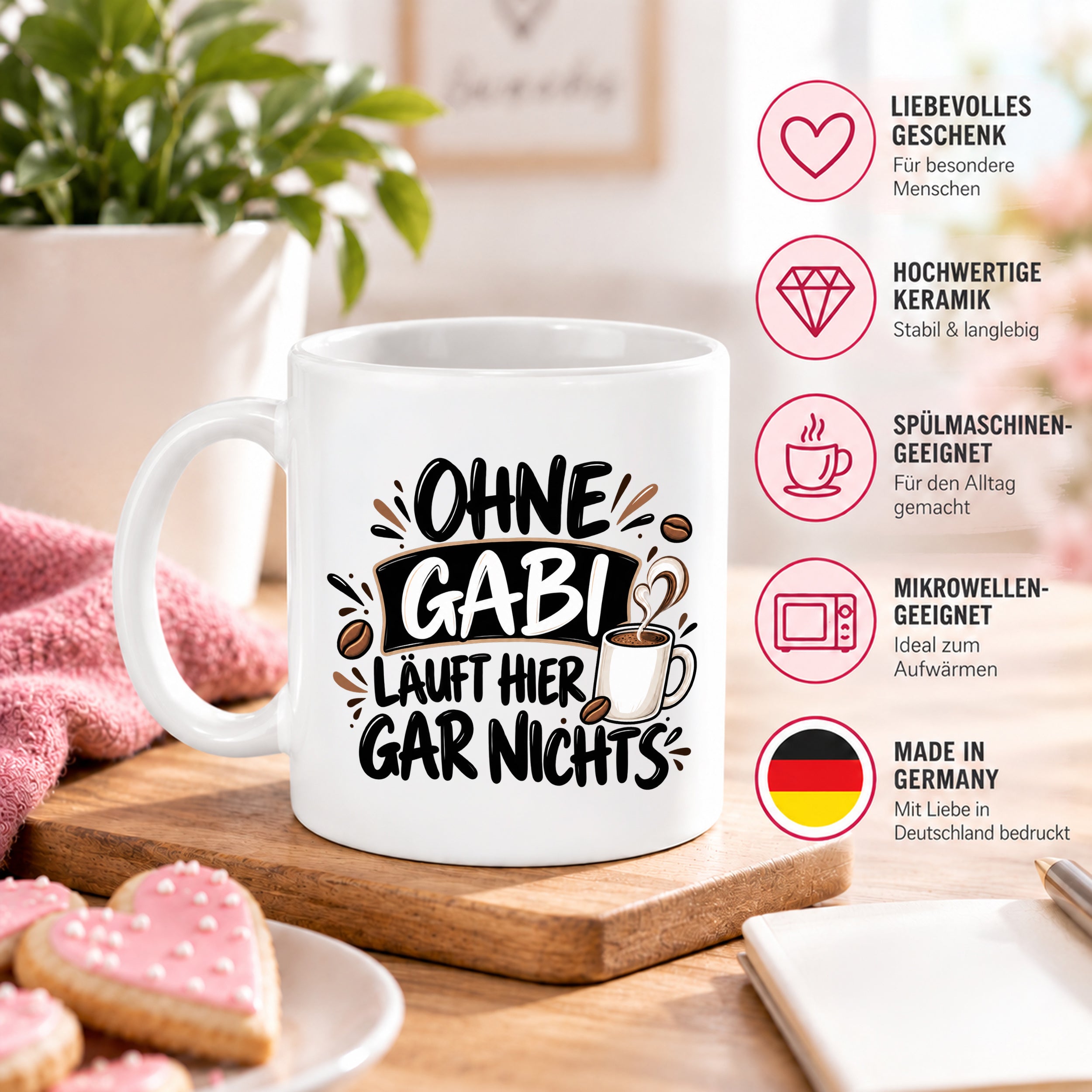 Herzbotschaft Gabi Tasse Ohne Gabi läuft hier gar nichts 330 ml