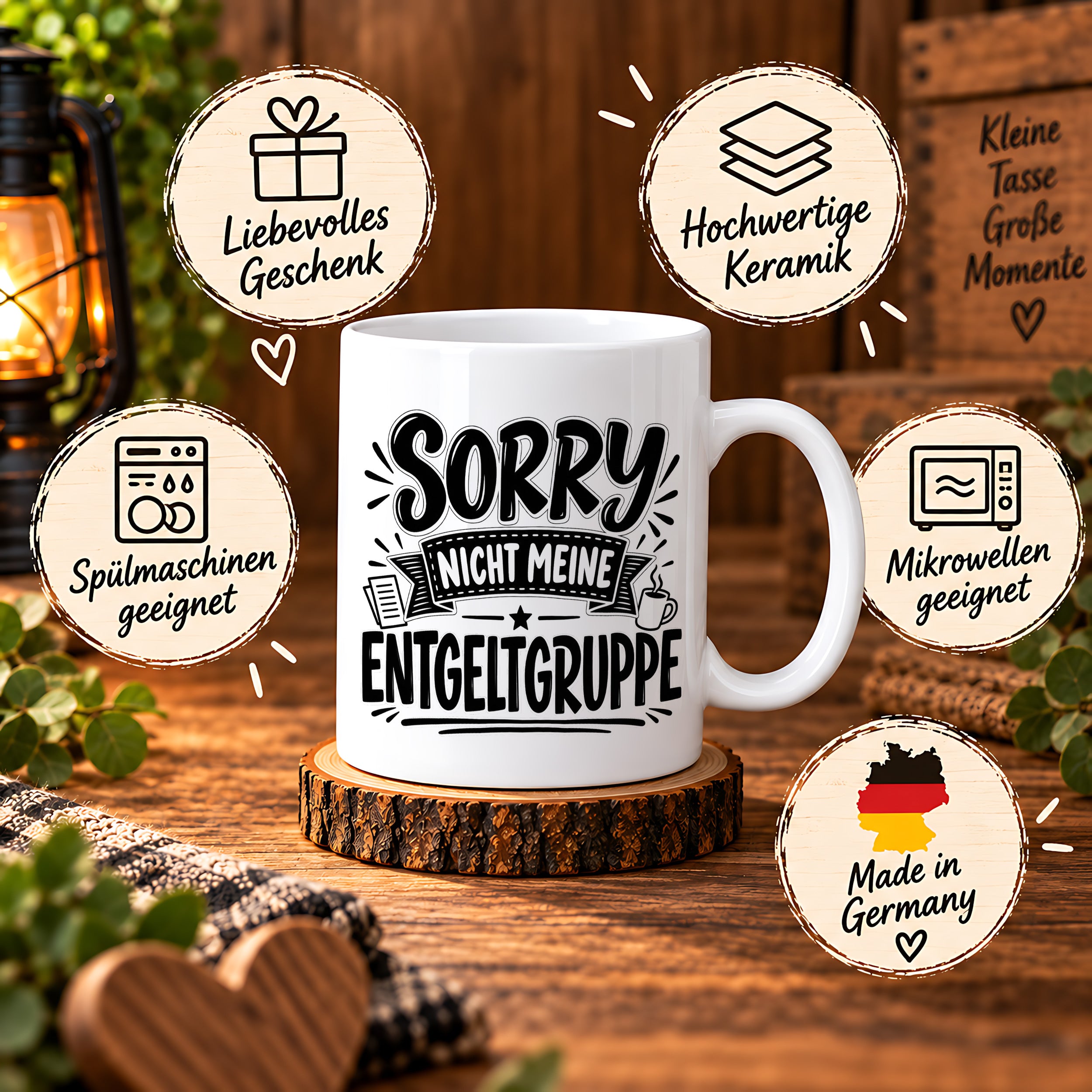 Herzbotschaft Lustige Tasse für Kollegen Sorry nicht meine Entgeltgruppe
