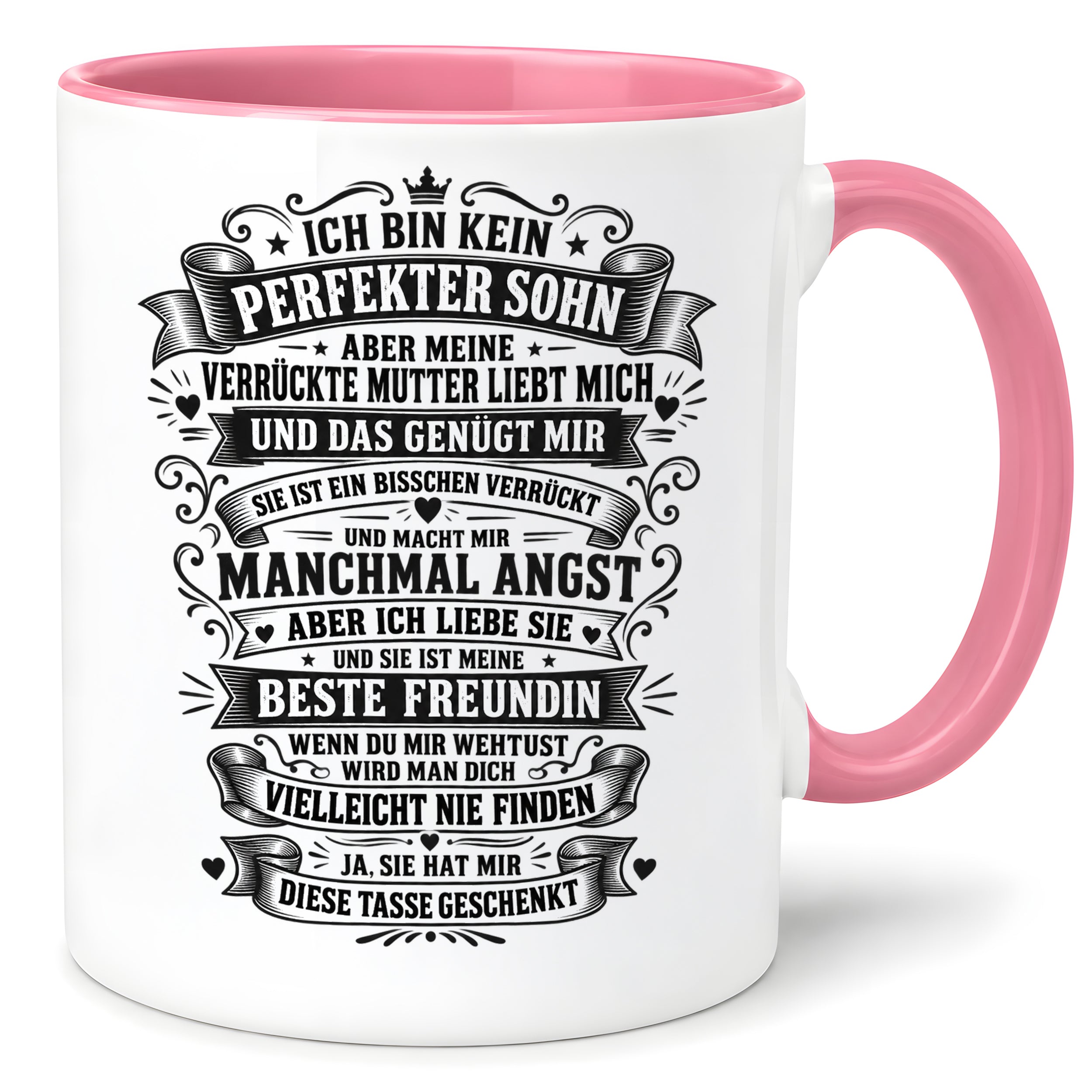 Herzbotschaft Tasse für Söhne von der Mutter – Ich bin kein perfekter Sohn