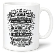 Herzbotschaft Tasse für Söhne von der Mutter – Ich bin kein perfekter Sohn